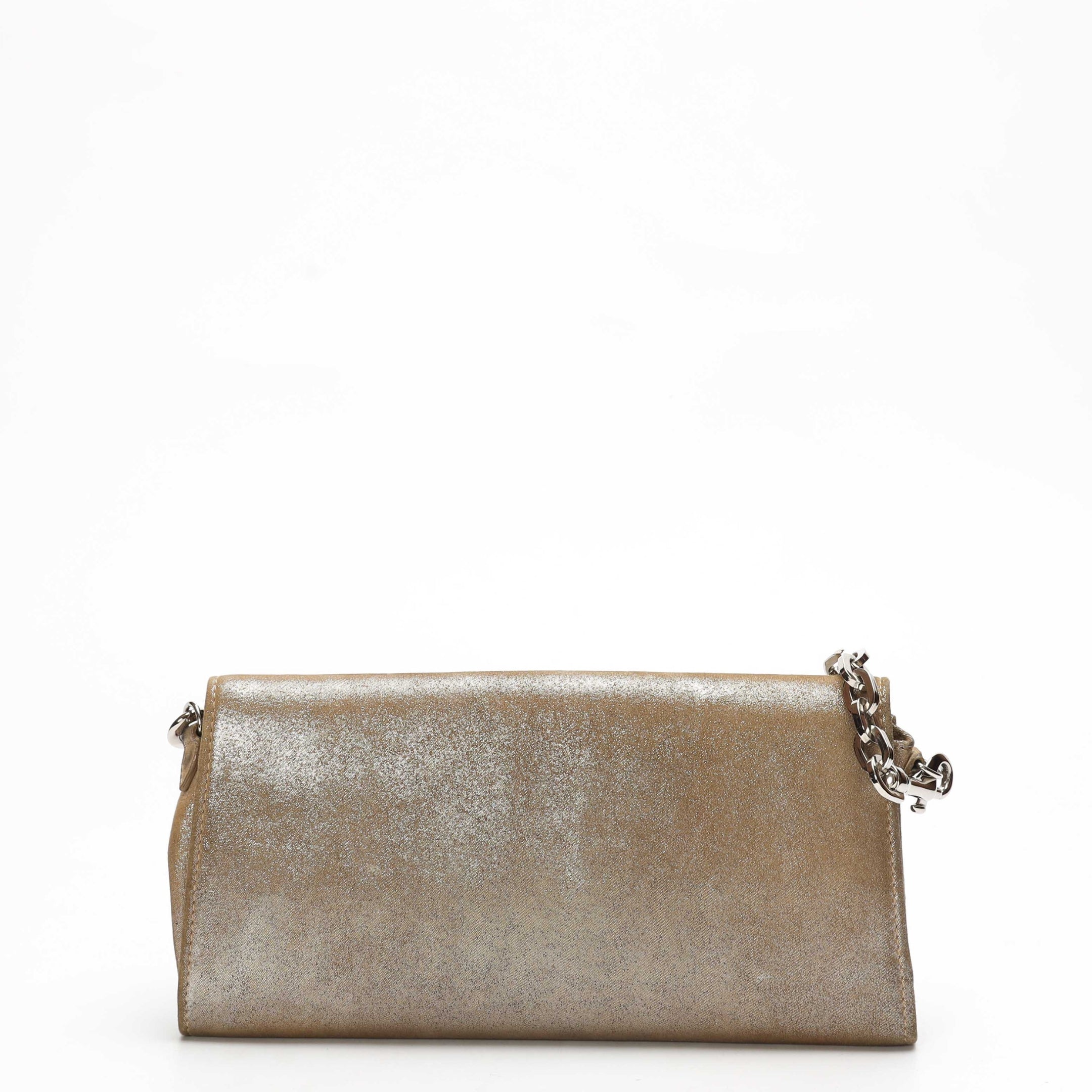 Jimmy Choo Beige Crystal Chain CLutch