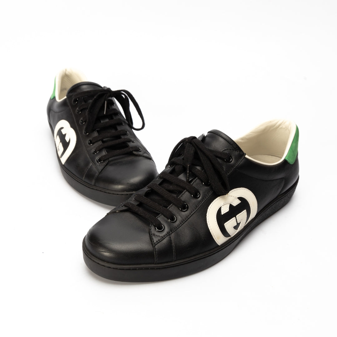 Gucci Interlocking G Tricolor Leather Low Top Sneakers