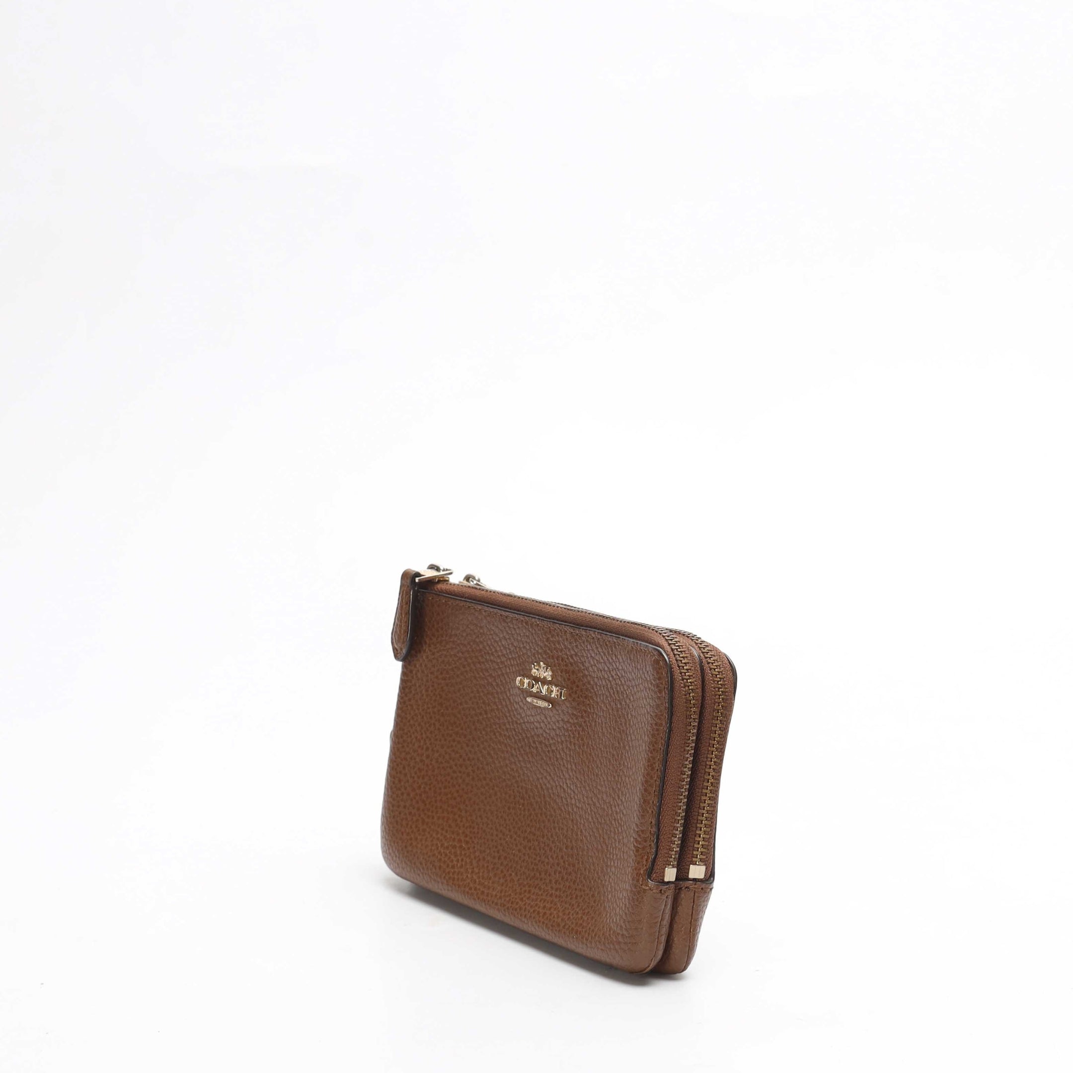 Coach Brown Double Zip Wallet