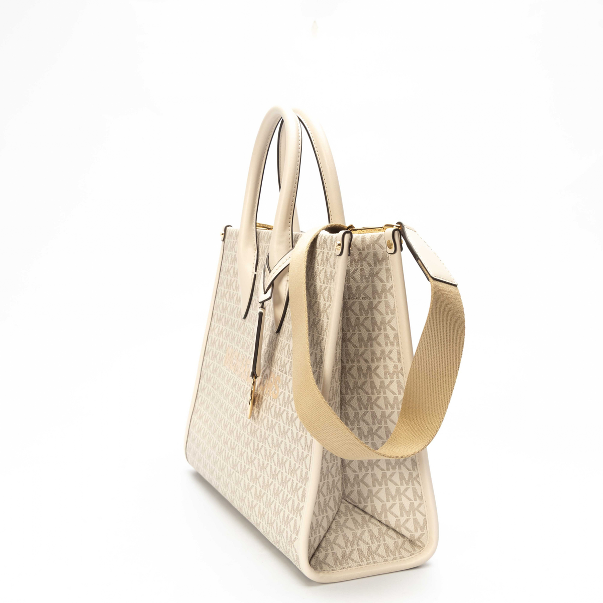 Michael Kors White Mirella Logo Tote