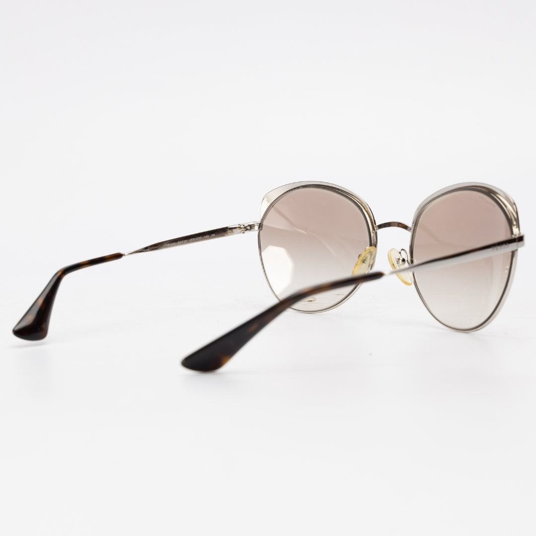 Prada Silver Full Rim Round Sunglasses