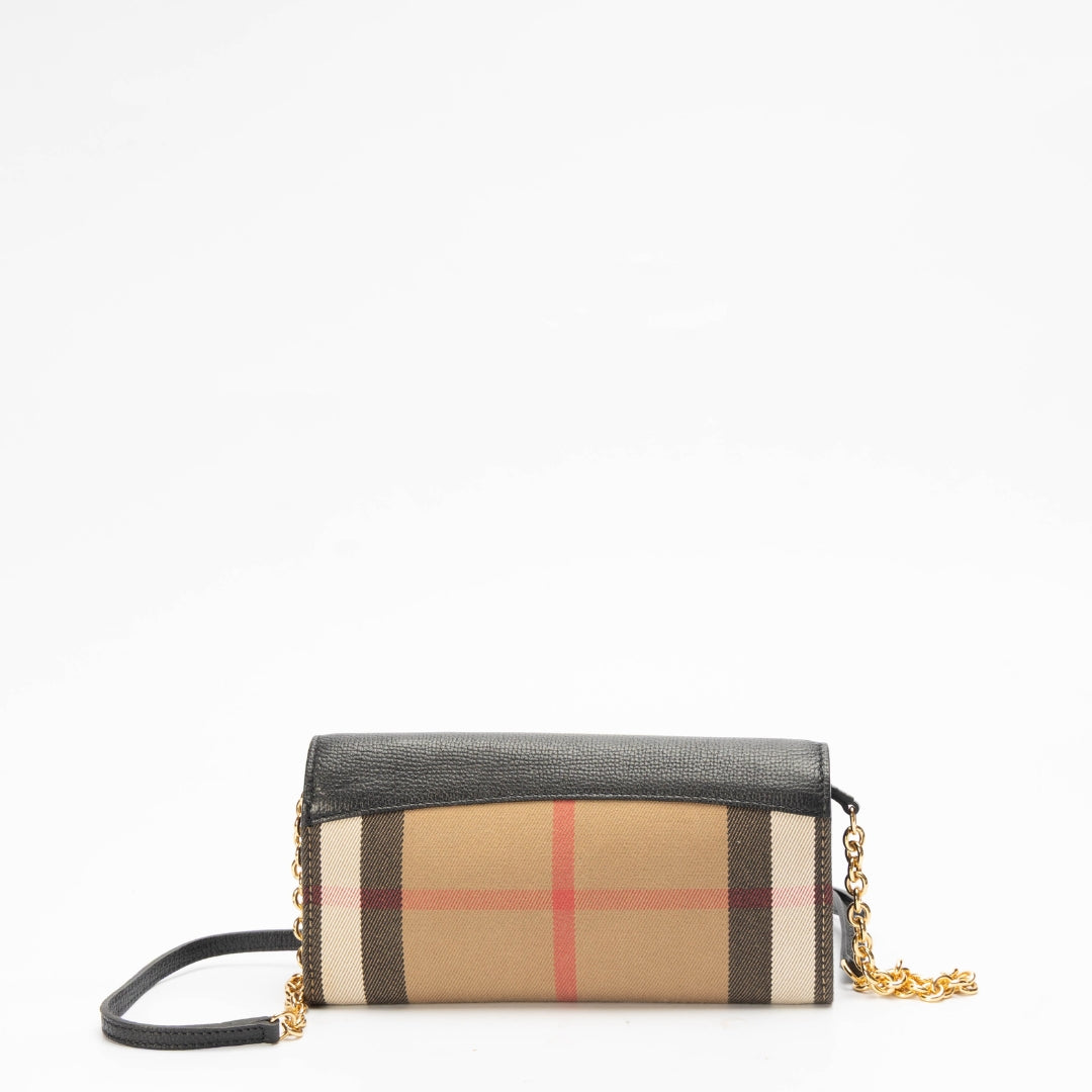 Burberry House Check Canvas Flap Continental Wallet