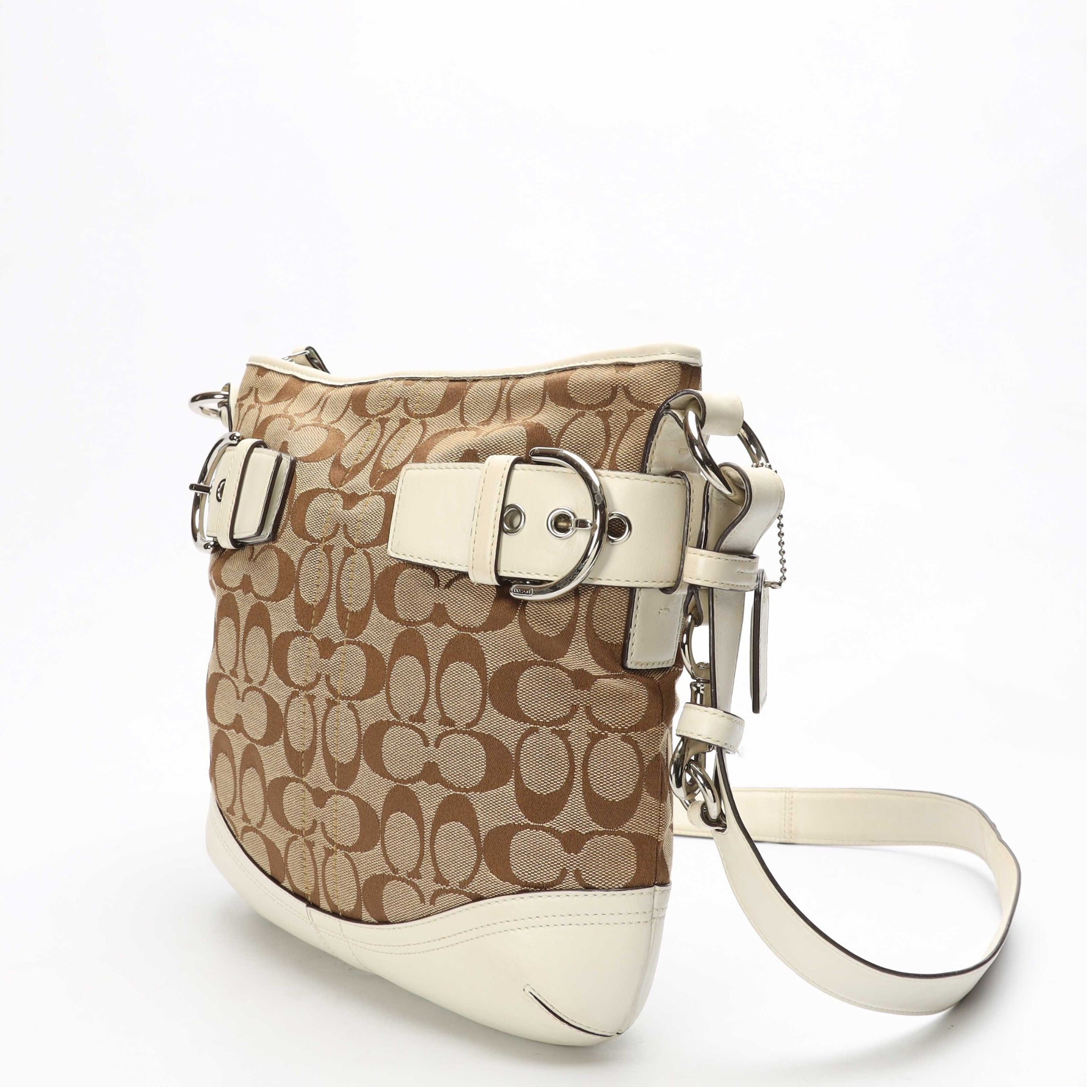 Coach Beige Signature Canvas Crossbody Bag