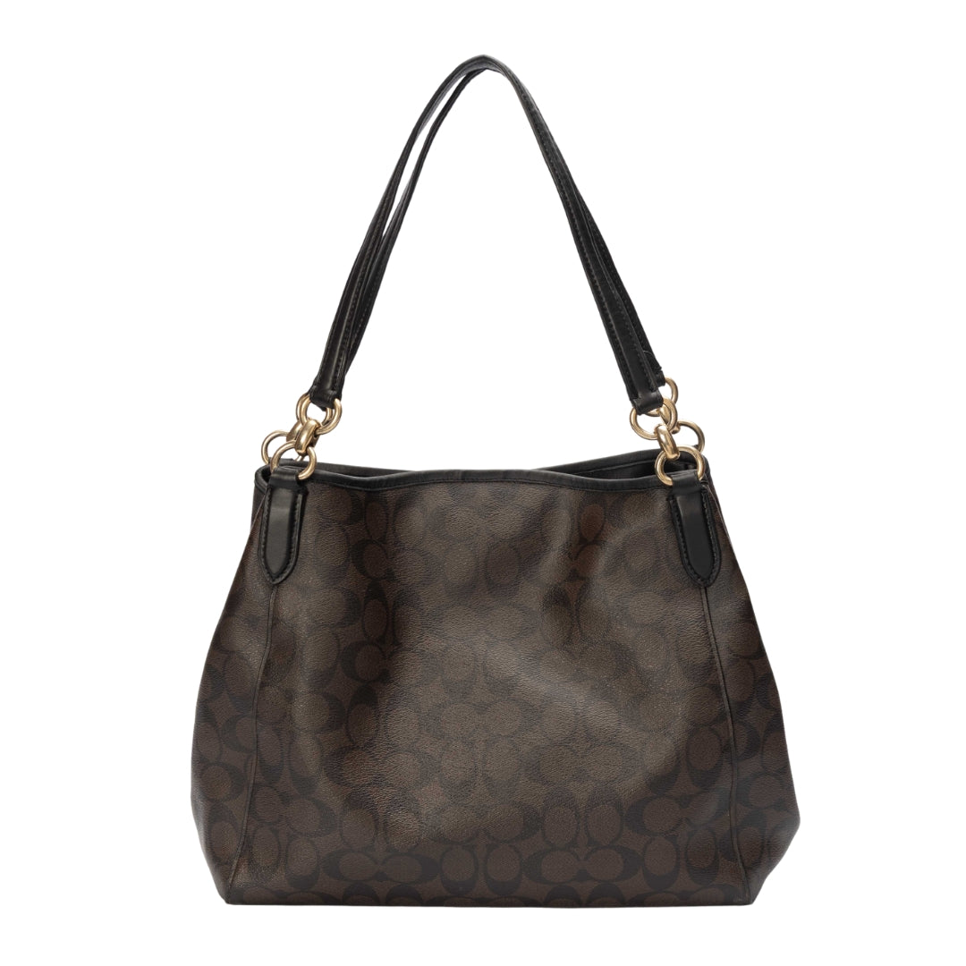 Coach Signature Canvas Hallie Shoulder Bag