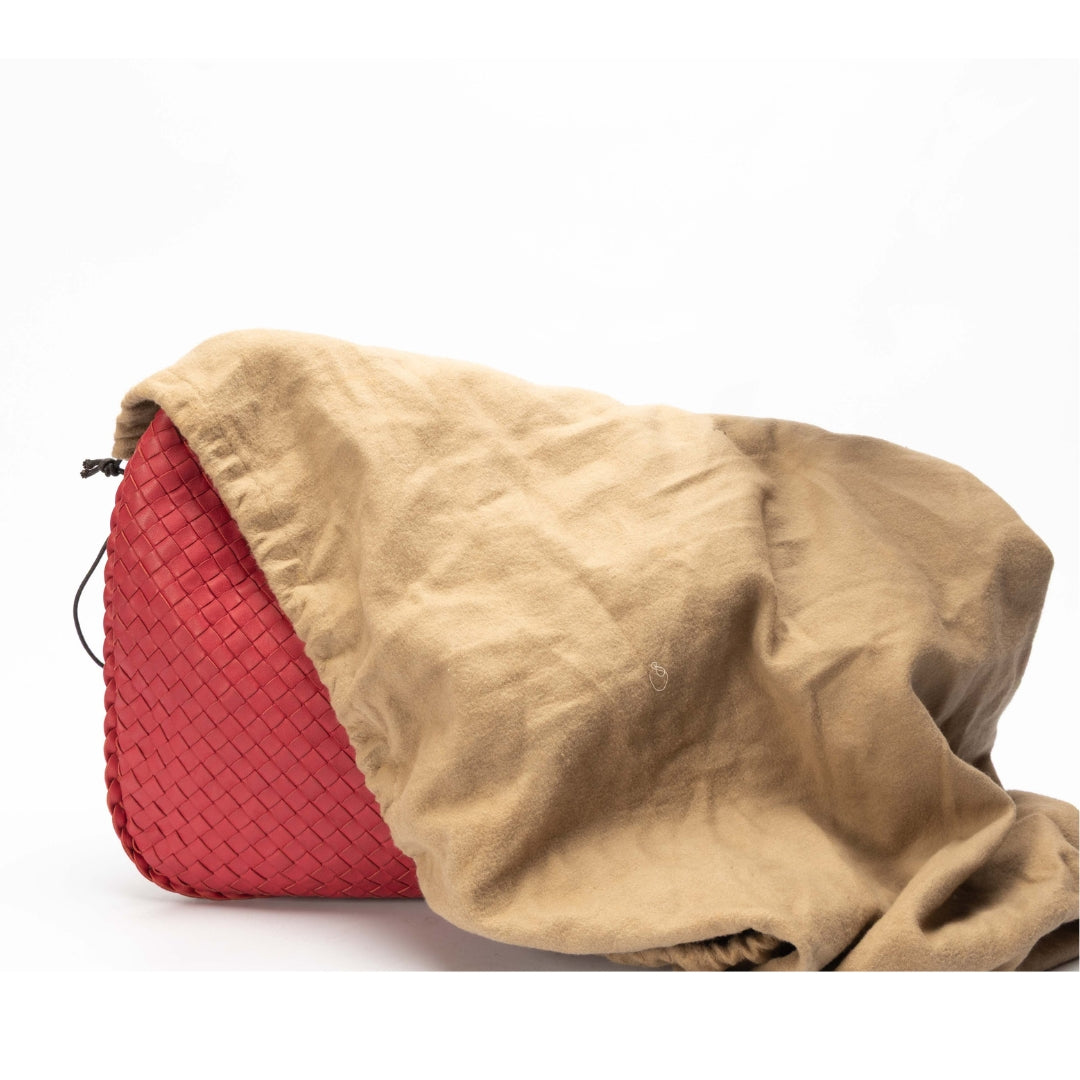 Bottega Veneta Red Intrecciato Leather Hobo Bag