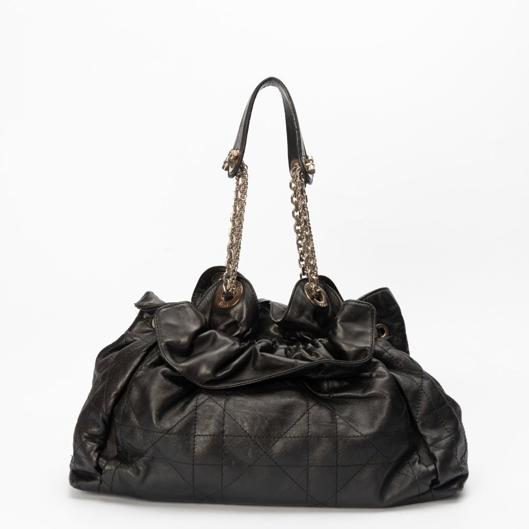Dior Black Cannage Leather Le Trente Hobo Bag