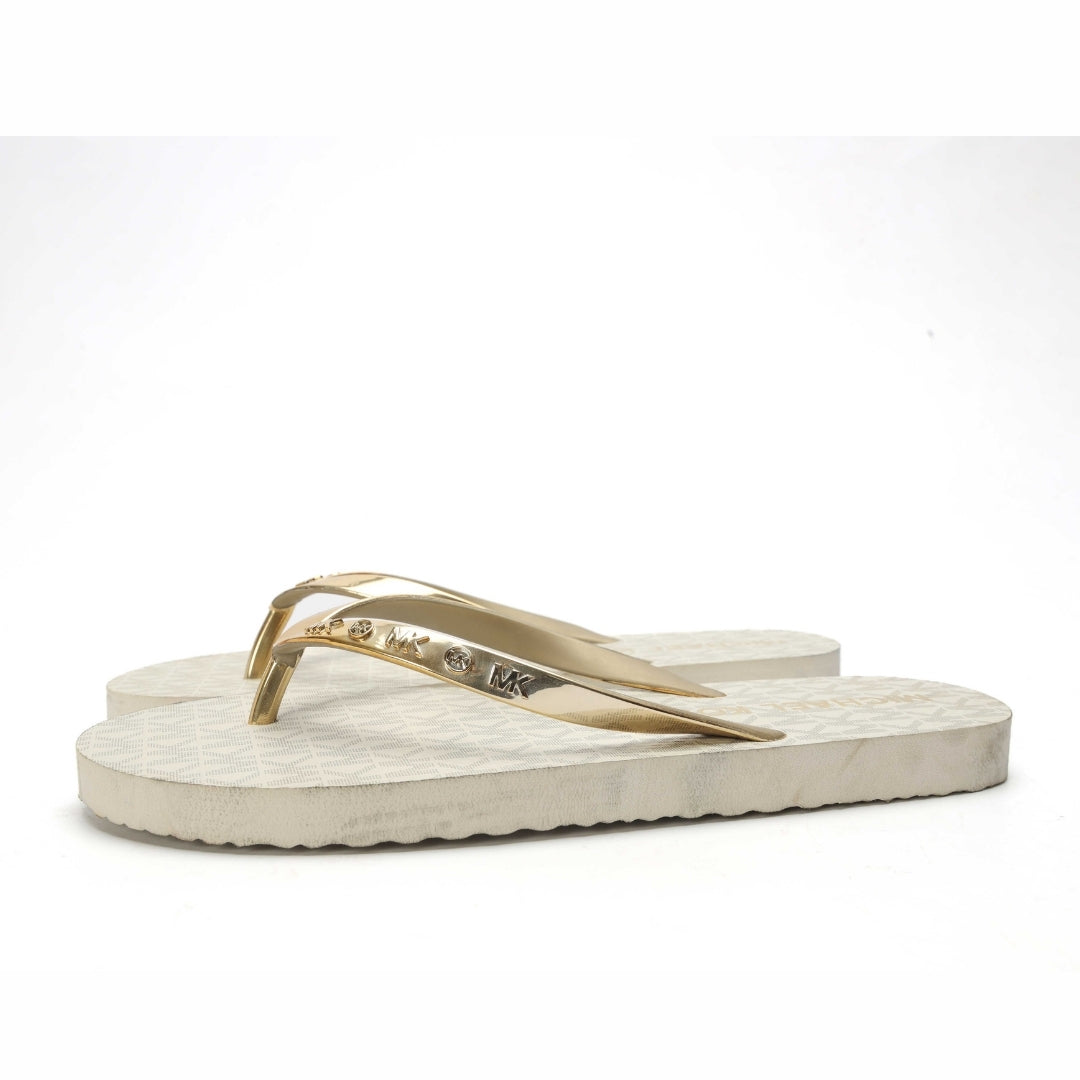 Michael Kors Lilo Logo Print Thong-Strap Flip-Flops