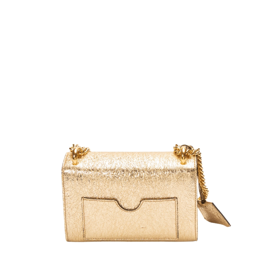 Gucci Gold Metallic Padlock Shoulder Bag