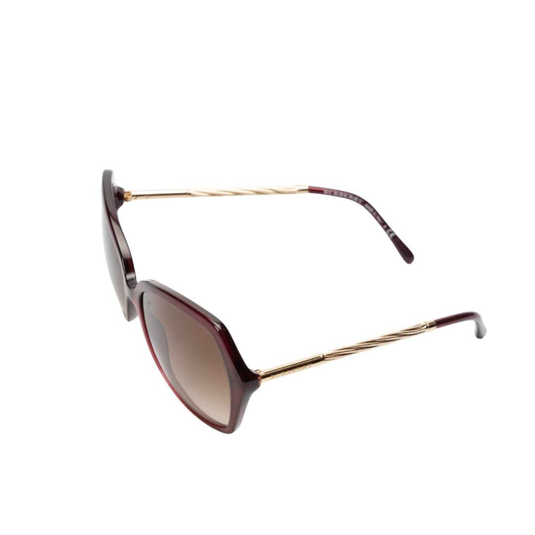 Burberry Maroon Gradient Oversized Sunglasses