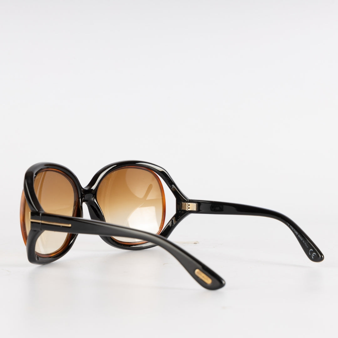 Tom Ford Black Frame Brown Gradient Lens Jaquelin Sunglasses