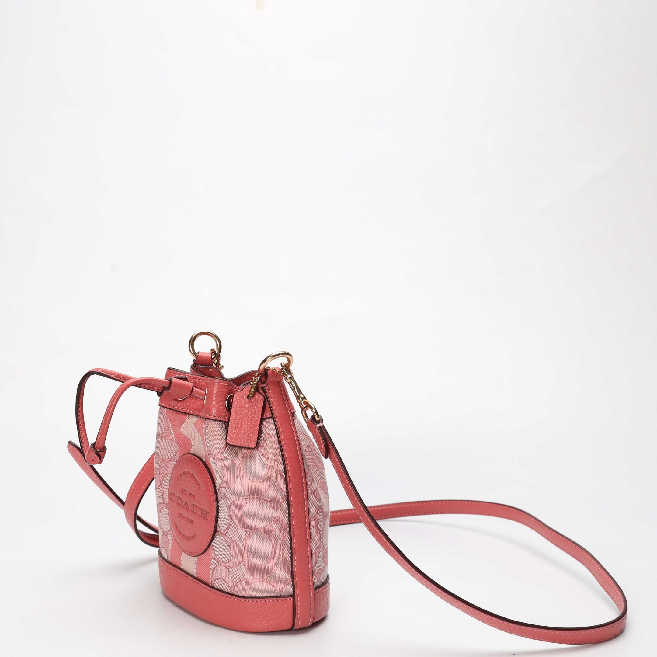 Coach Pink Dempsey Bucket Crossbody Bag