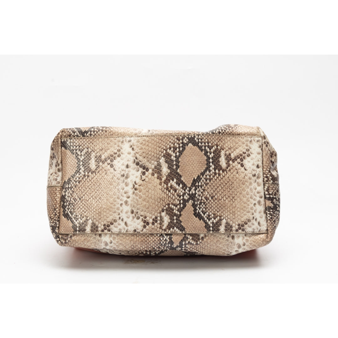 Furla Orange Python Print Medium Candy Satchel