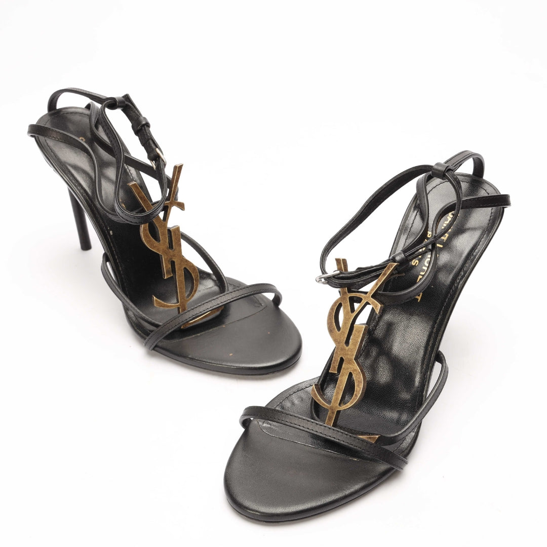 Yves Saint Laurent Cassandra Black Sandals