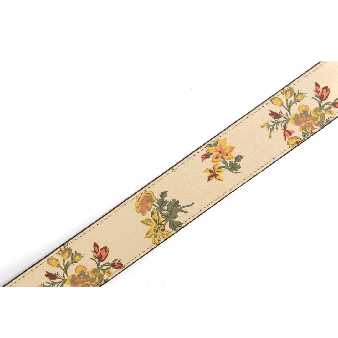 Tory Burch Floral Canvas T Buckle Belt
