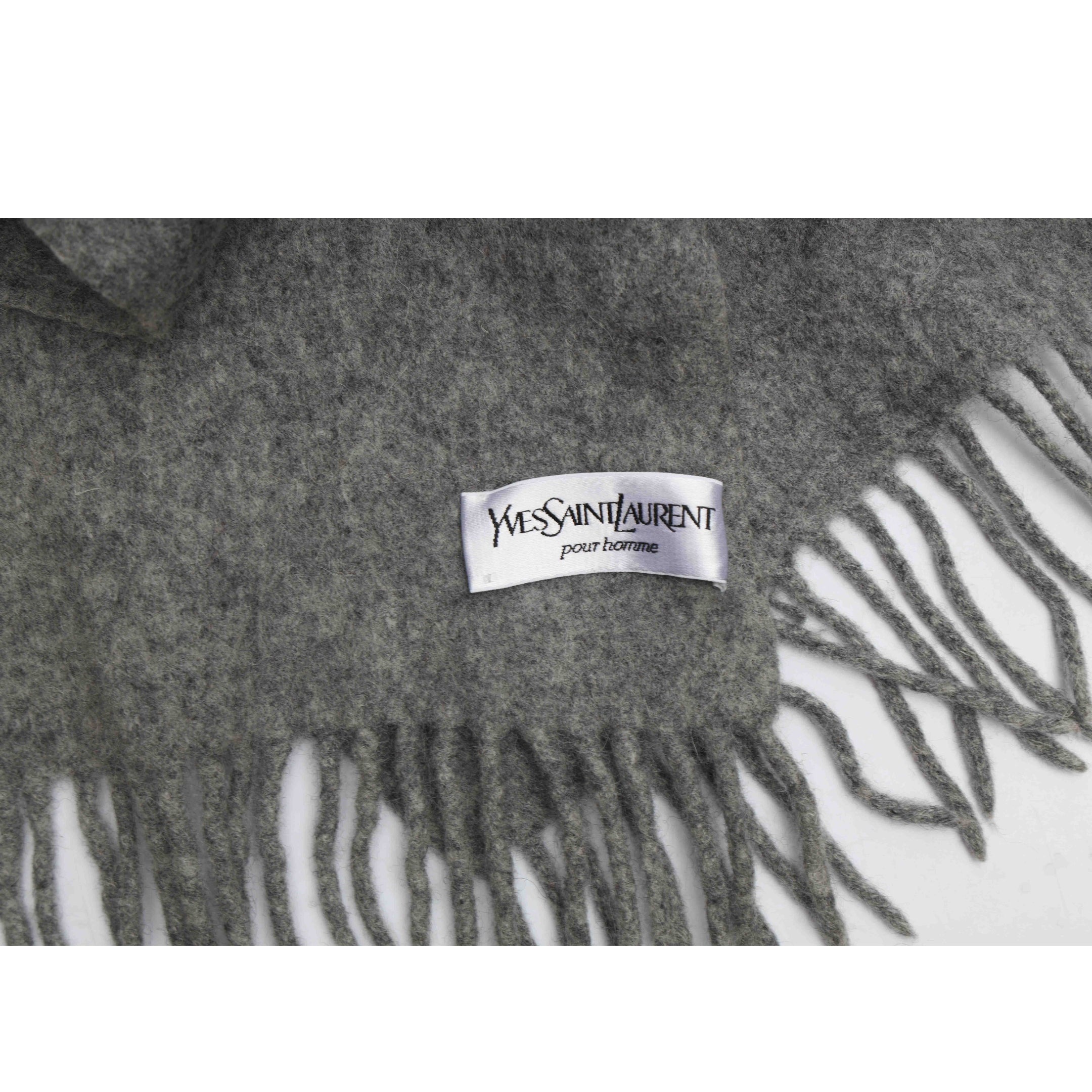 Yves Saint Laurent Gray Wool Scarf