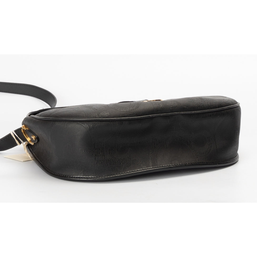 Dior Vintage Trotter Black PVC Leather Crossbody Bag