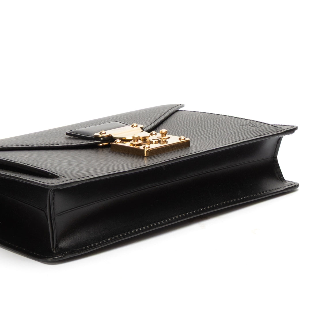 Louis Vuitton Black Epi Pochette Dragonne Clutch