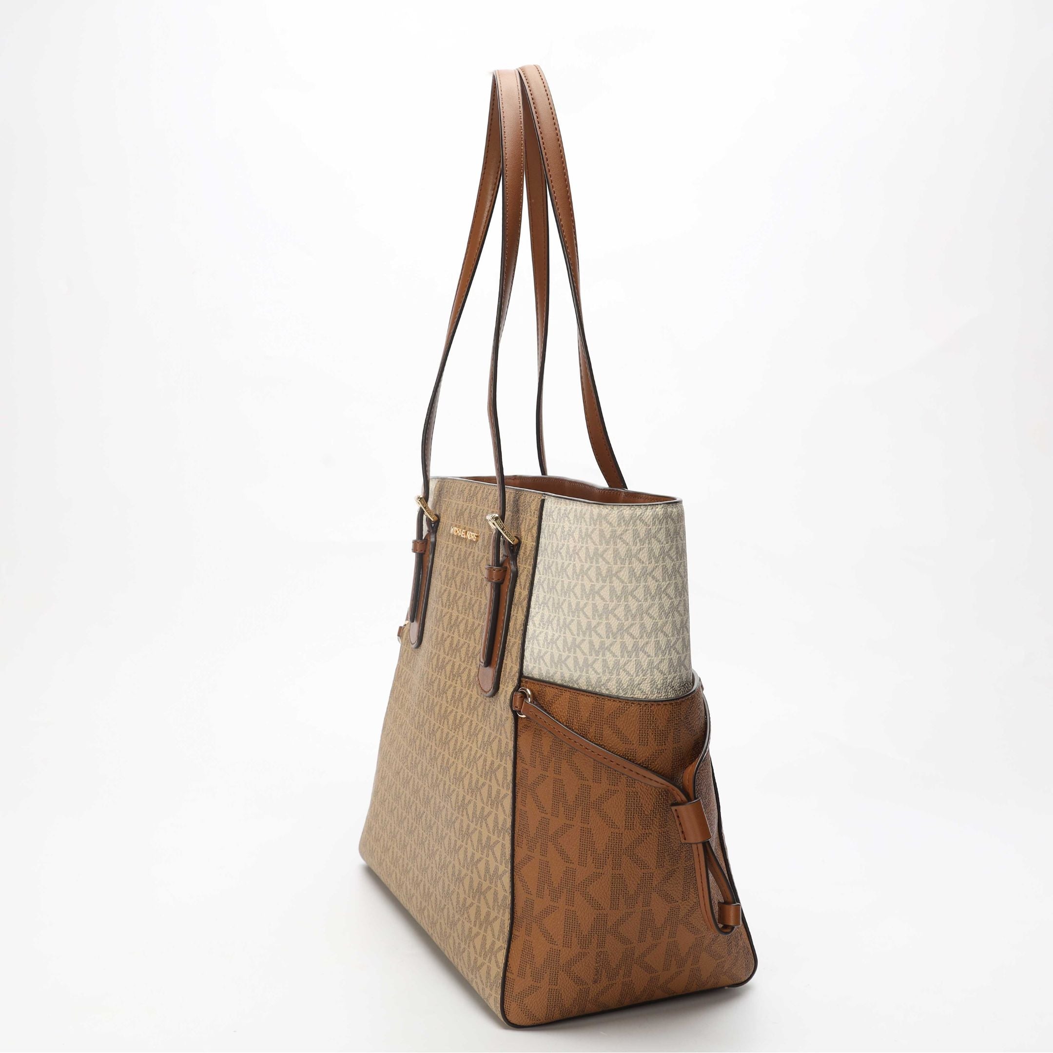 Michael Kors Voyager Color-Block Camel Logo Tote