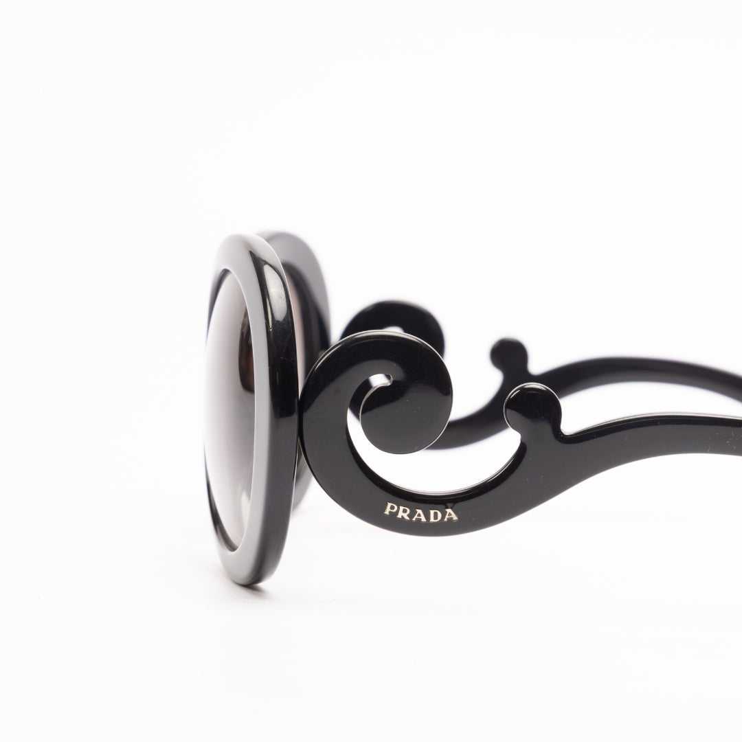 Prada Black Round Baroque Sunglasses