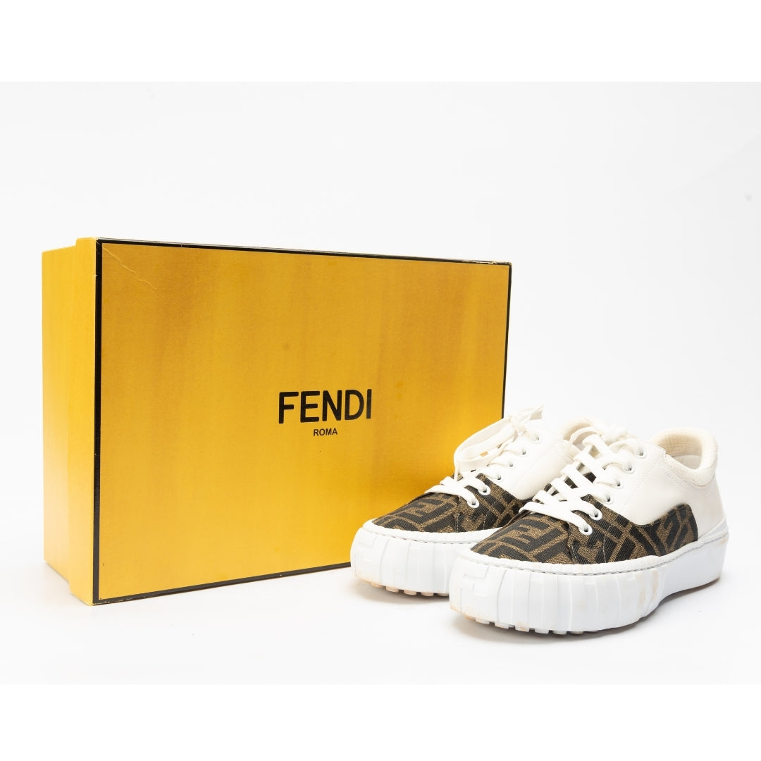Fendi Canvas Lace Up Sneakers