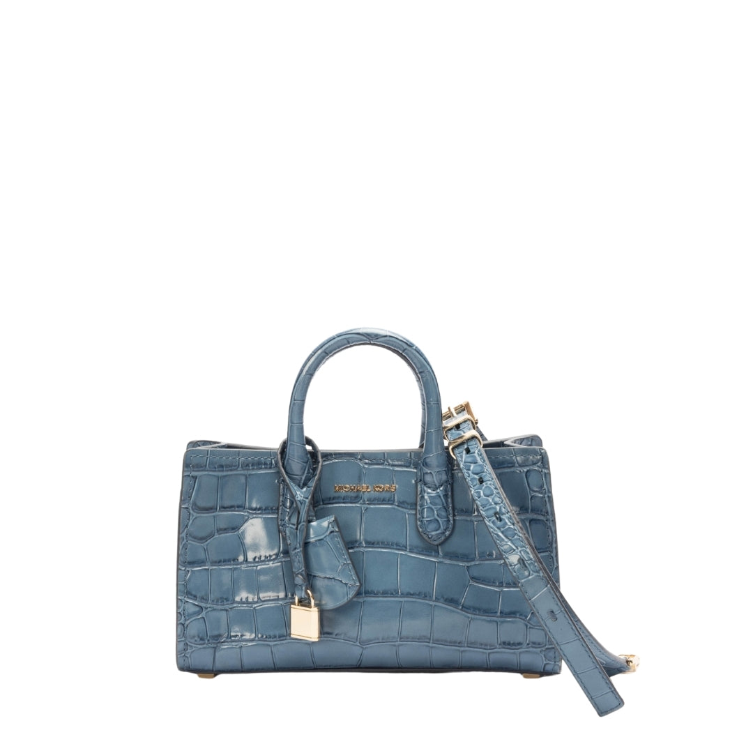 Michael Kors Scarlett Crocodile Embossed Leather Crossbody Bag