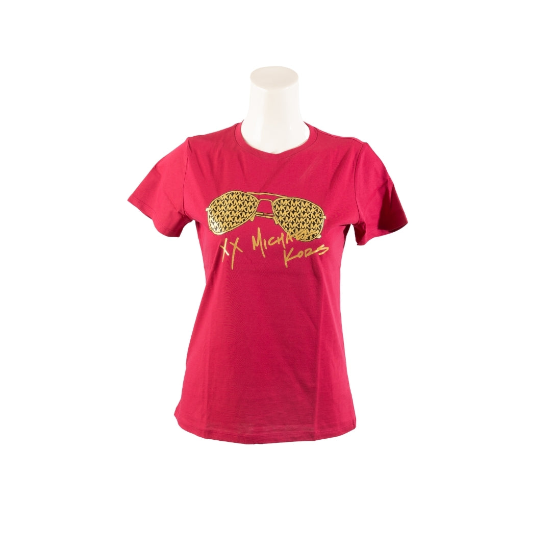 Michael Kors Logo Aviator Print Cotton T-Shirt