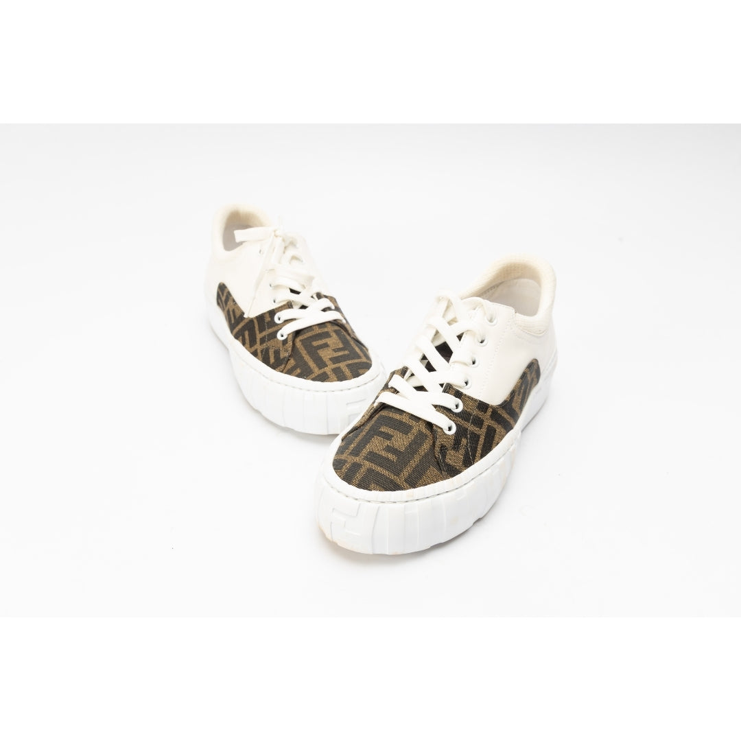 Fendi Canvas Lace Up Sneakers