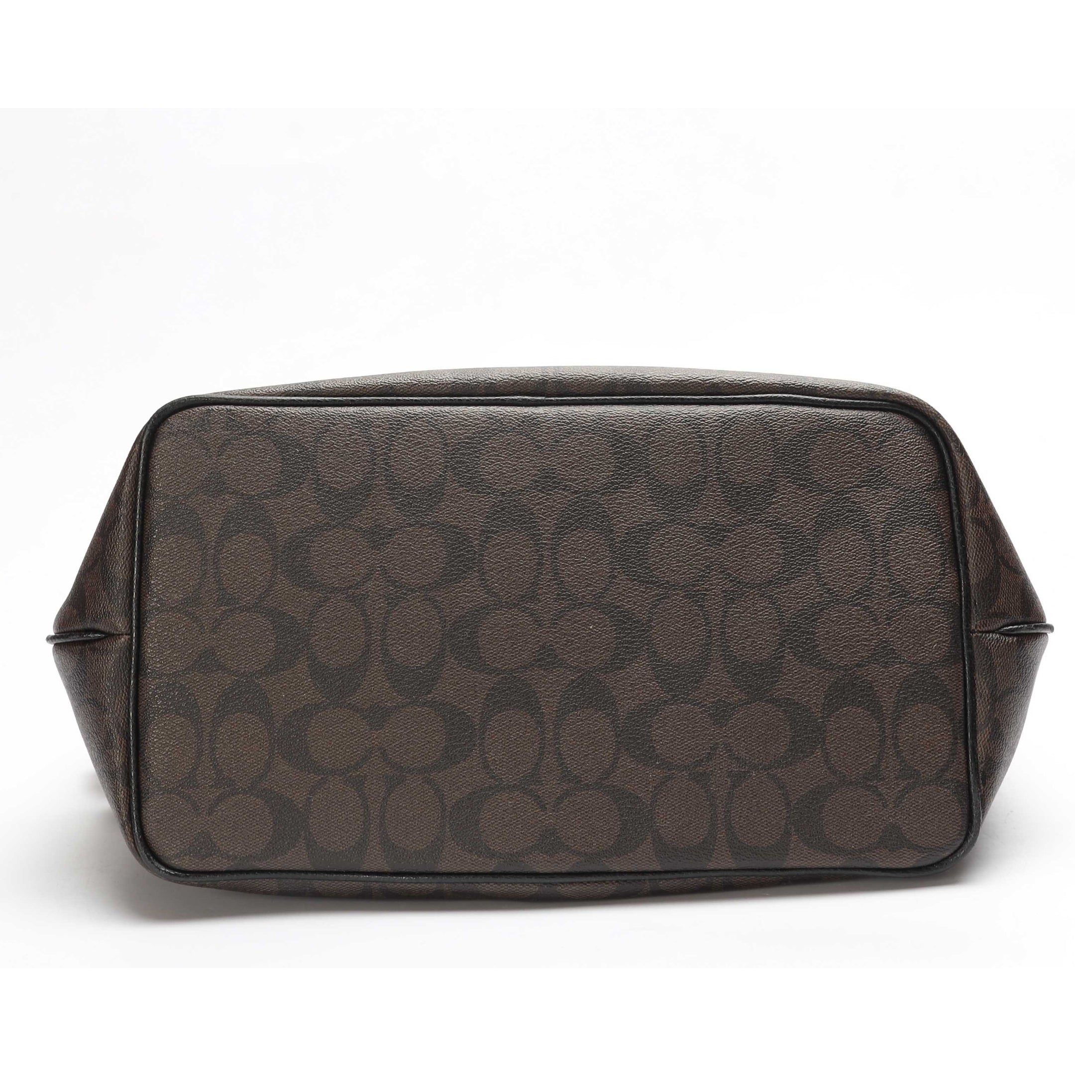 Coach Brown Signature Canvas Pleated Tote