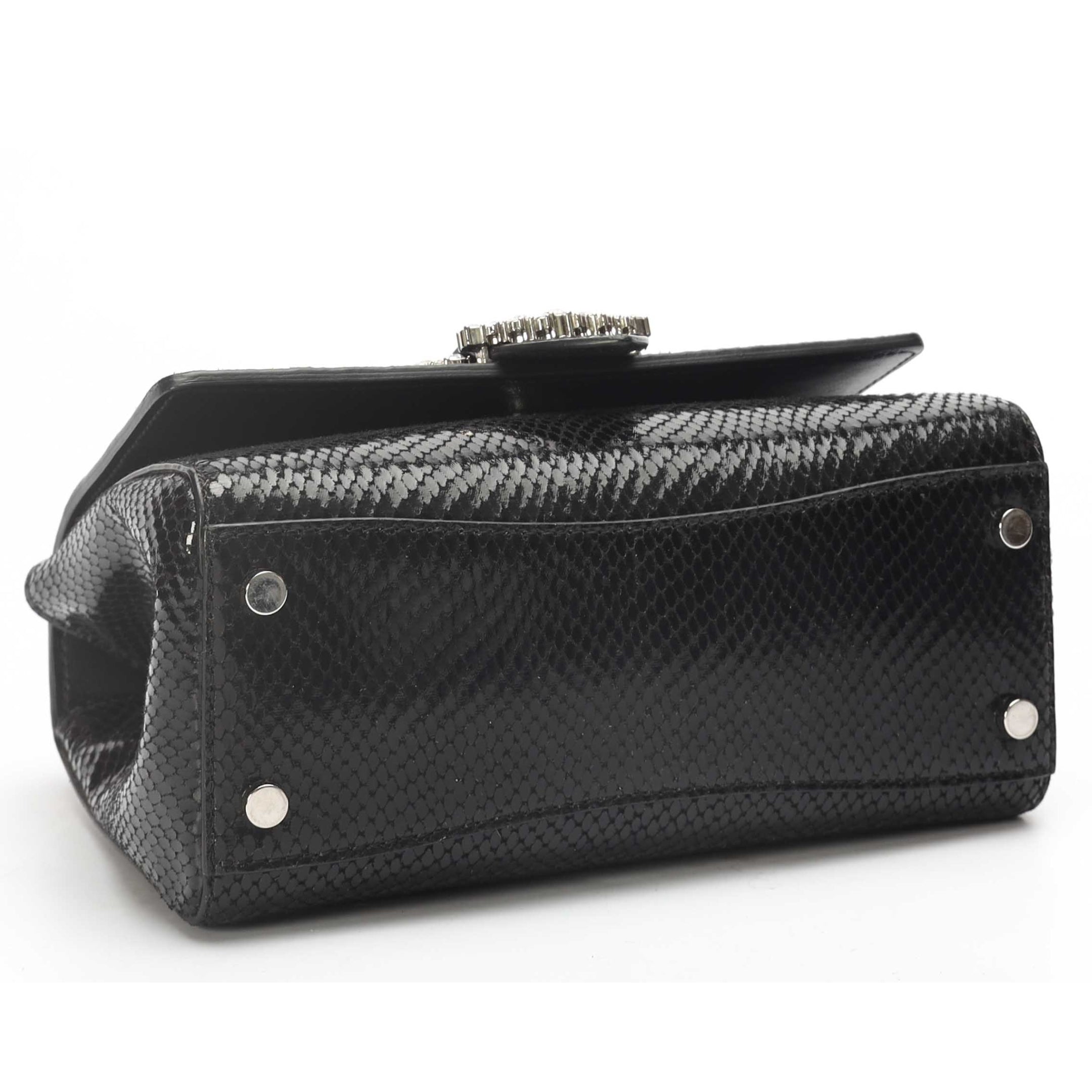 Jimmy Choo Black Cheri Crystals Satchel Crossbody Bag