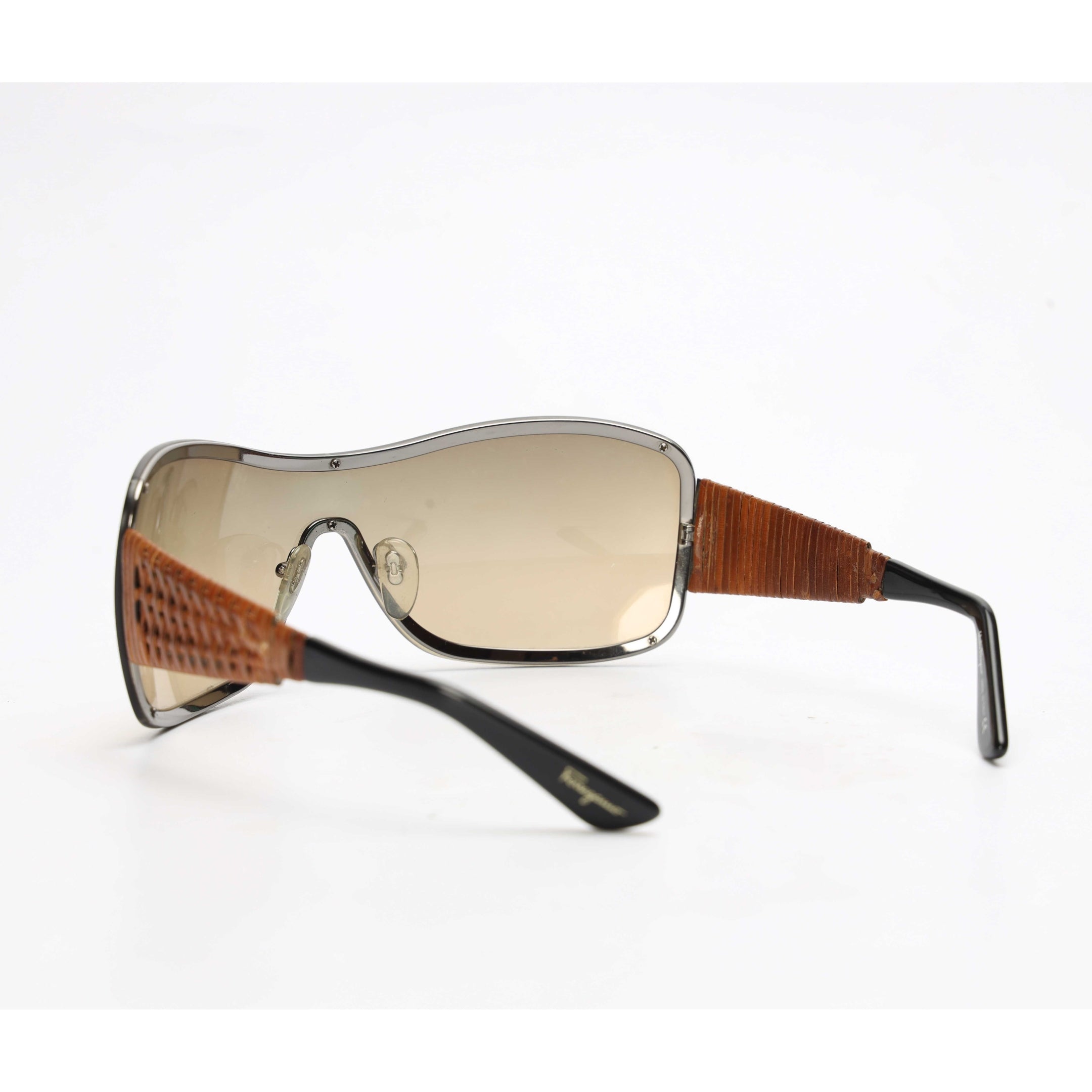 Salvatore Ferragamo Brown Shield Sunglasses