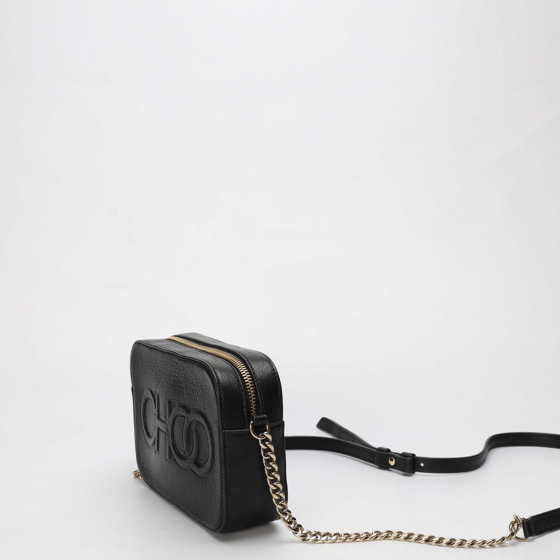 Jimmy Choo Balti Embossed Black Camera Bag
