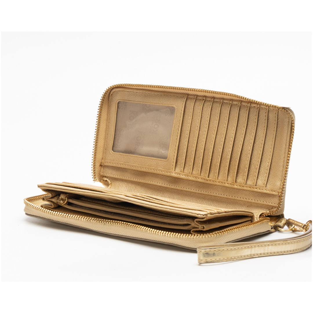 Michael Kors Gold Jet Set Logo Wallet