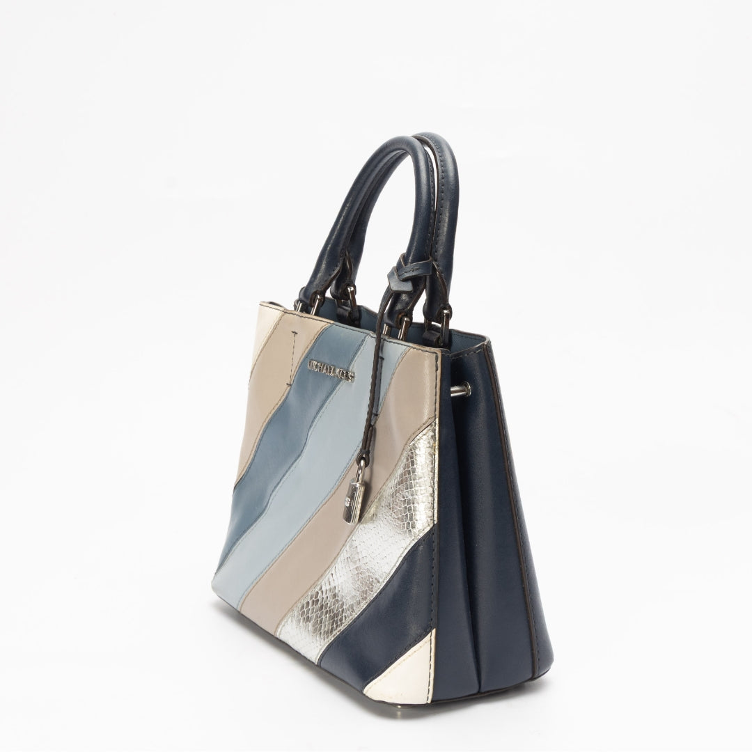 Michael Kors Multicolor Striped Adele Satchel