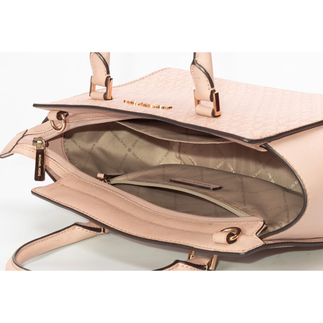 Michael Kors Selma Pink Logo Satchel