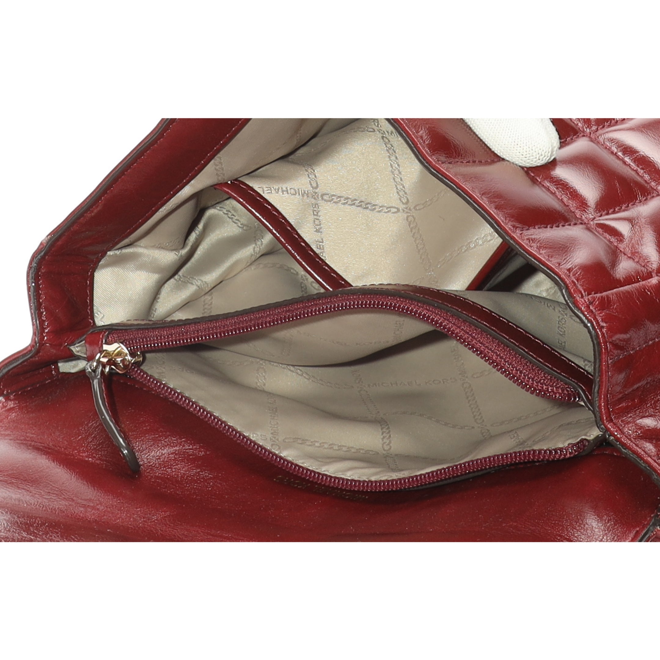 Michael Kors SoHo Maroon Quilted Crossbody Bag