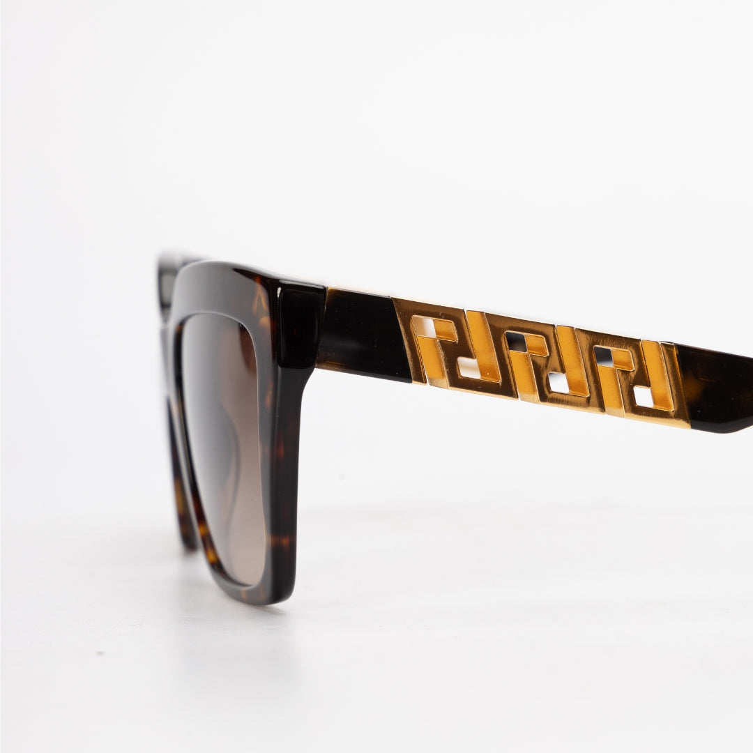 Versace Tortoiseshell-Effect Geometric-Frame Sunglasses