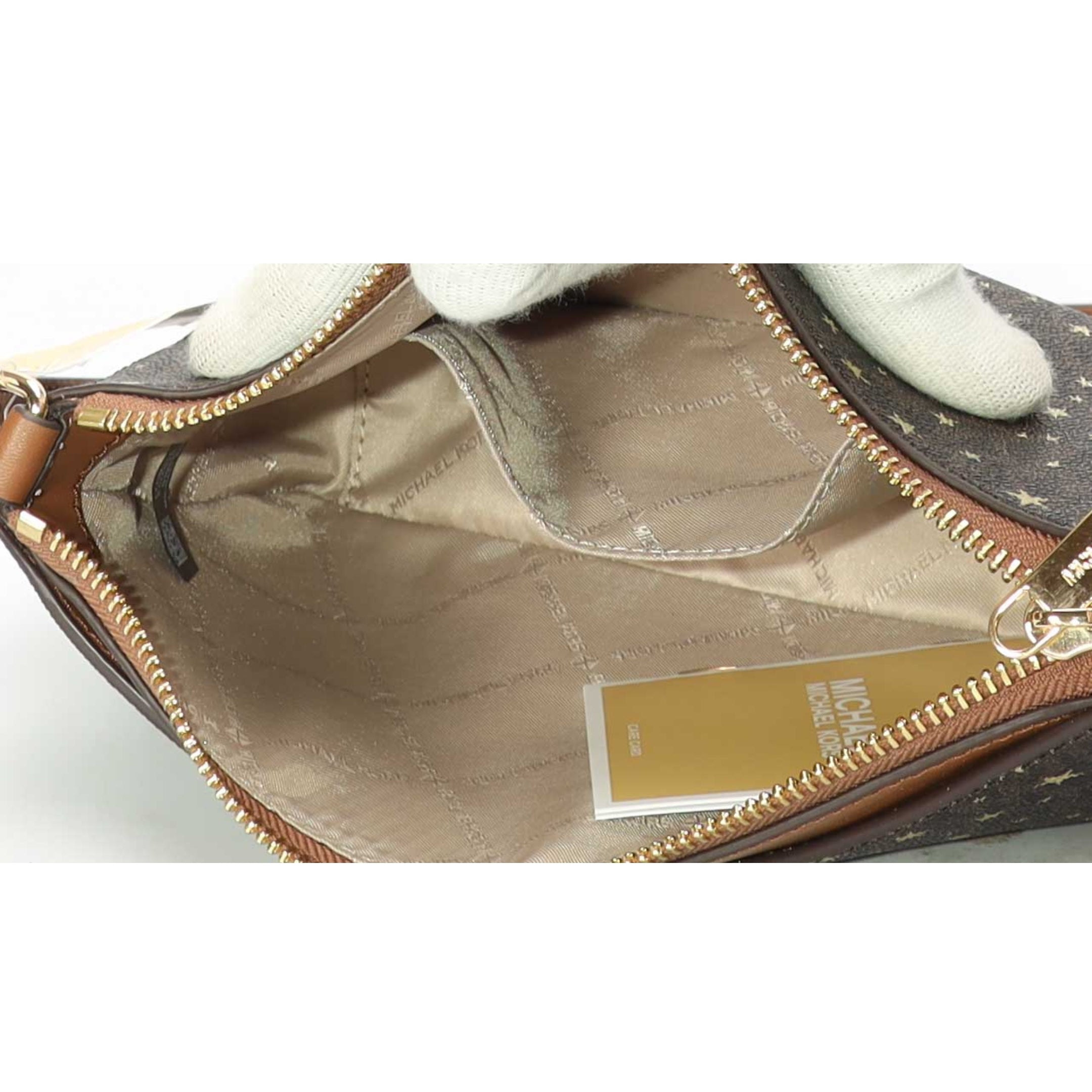 Michael Kors Arden Star Printed Brown Logo Crossbody Bag