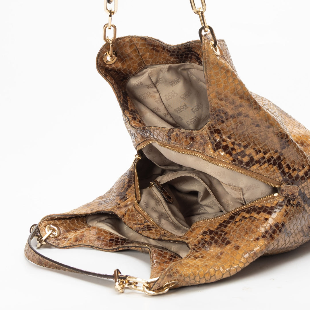 Michael Kors Lillie Snake Embossed Shoulder Bag