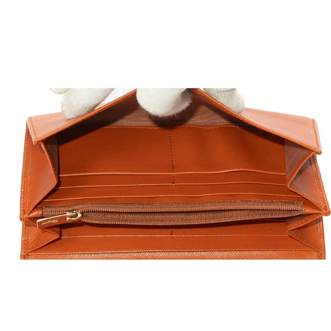 Salvatore Ferragamo Orange Gancini Wallet