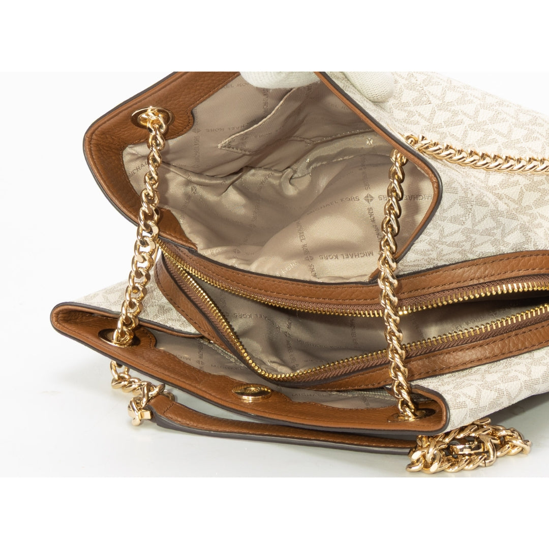 Michael Kors Vanilla Logo Chain Shoulder Bag