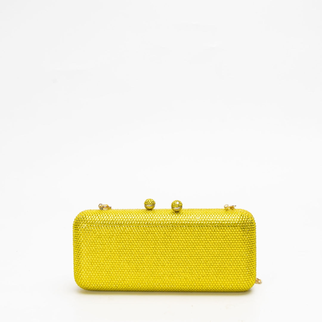 Swarovski Yellow B Crystal Clutch on Chain