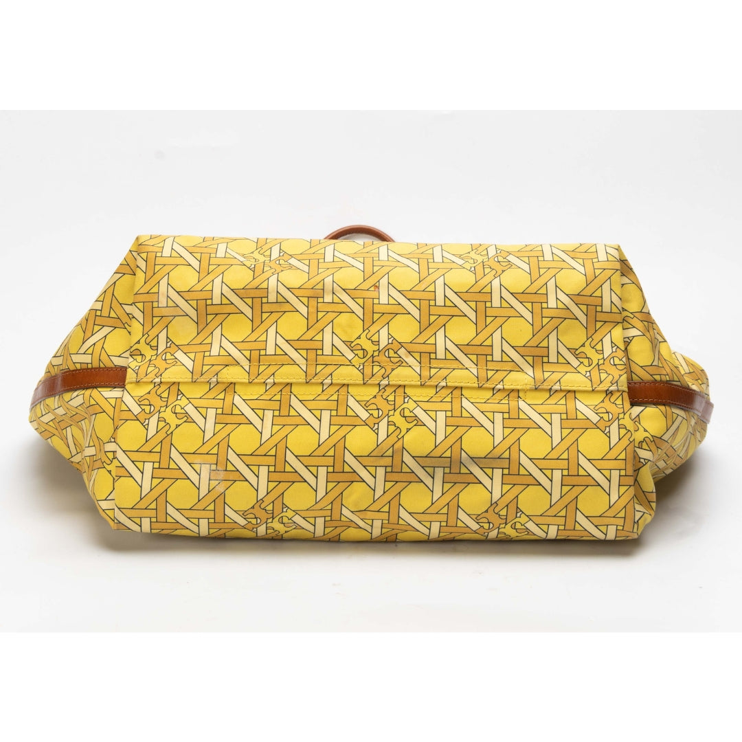 Tory Burch Canvas Basket-Weave Large Tote