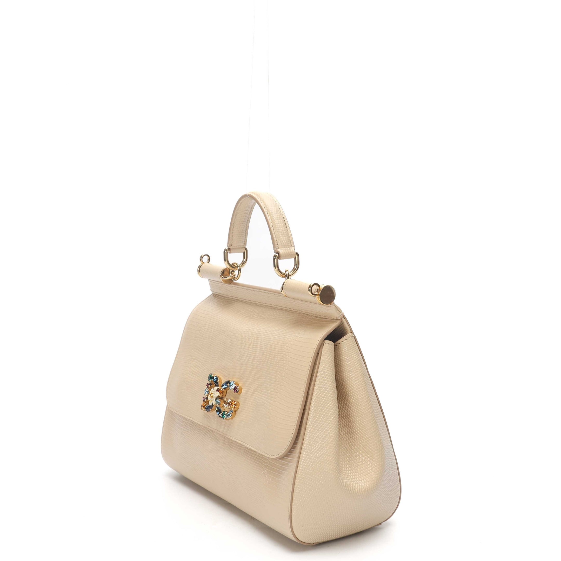 Dolce & Gabbana Crystal Logo Sicily Top Handle Bag