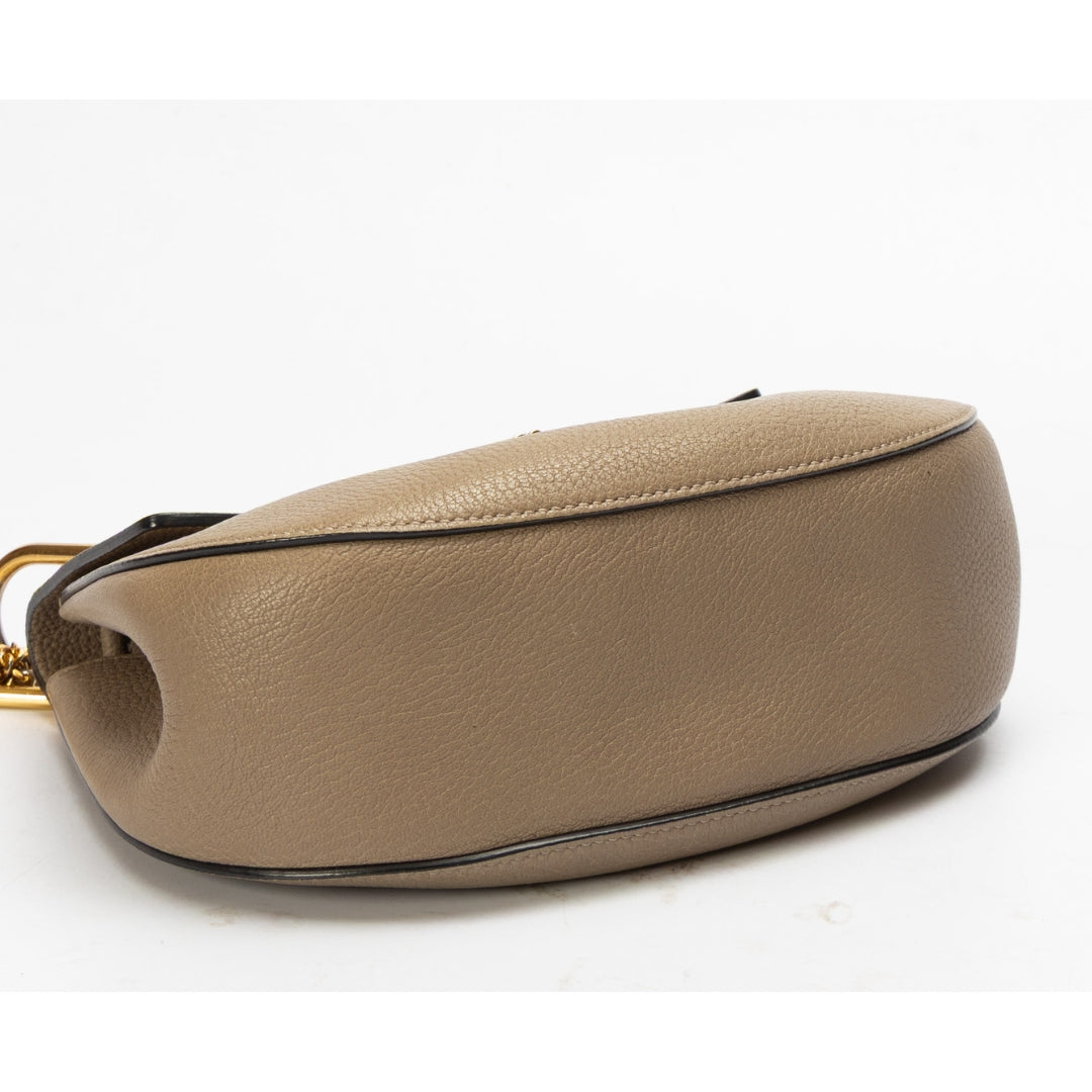 Chloe Beige Drew Chain Shoulder Bag