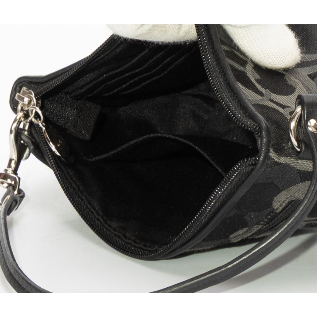 Coach Black Signature Canvas Wristlet