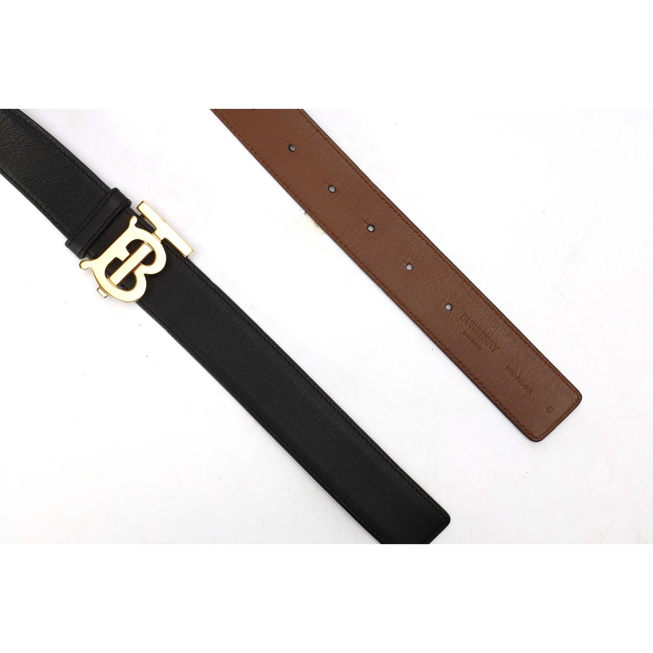 Burberry Thin Leather Reversible TB Belt