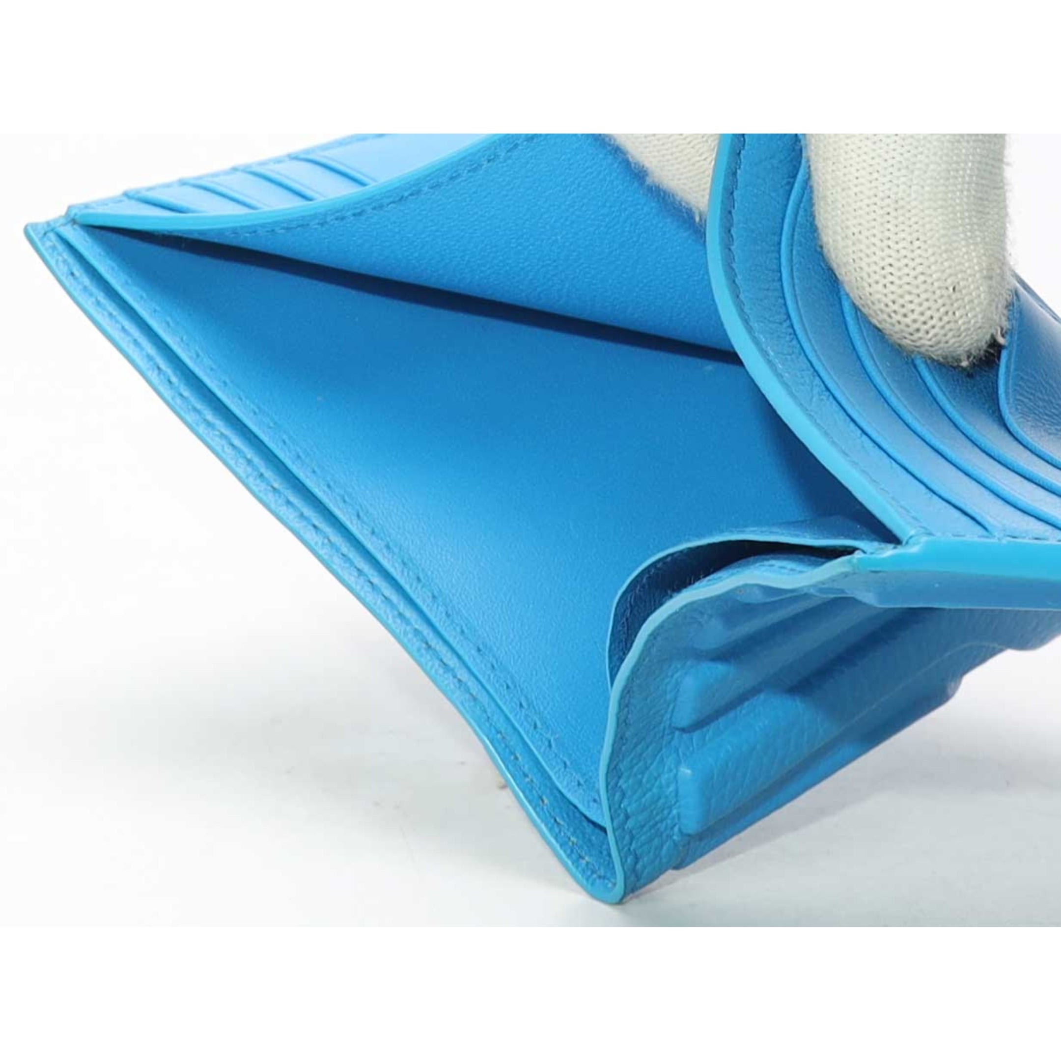 Balenciaga Car Square Folded  Blue Wallet