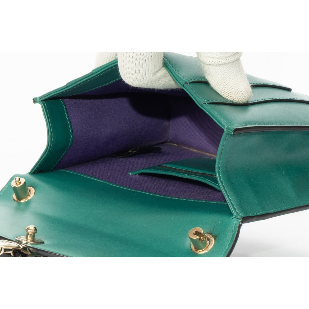 Bvlgari Green Leather Small Serpenti Forever Shoulder Bag