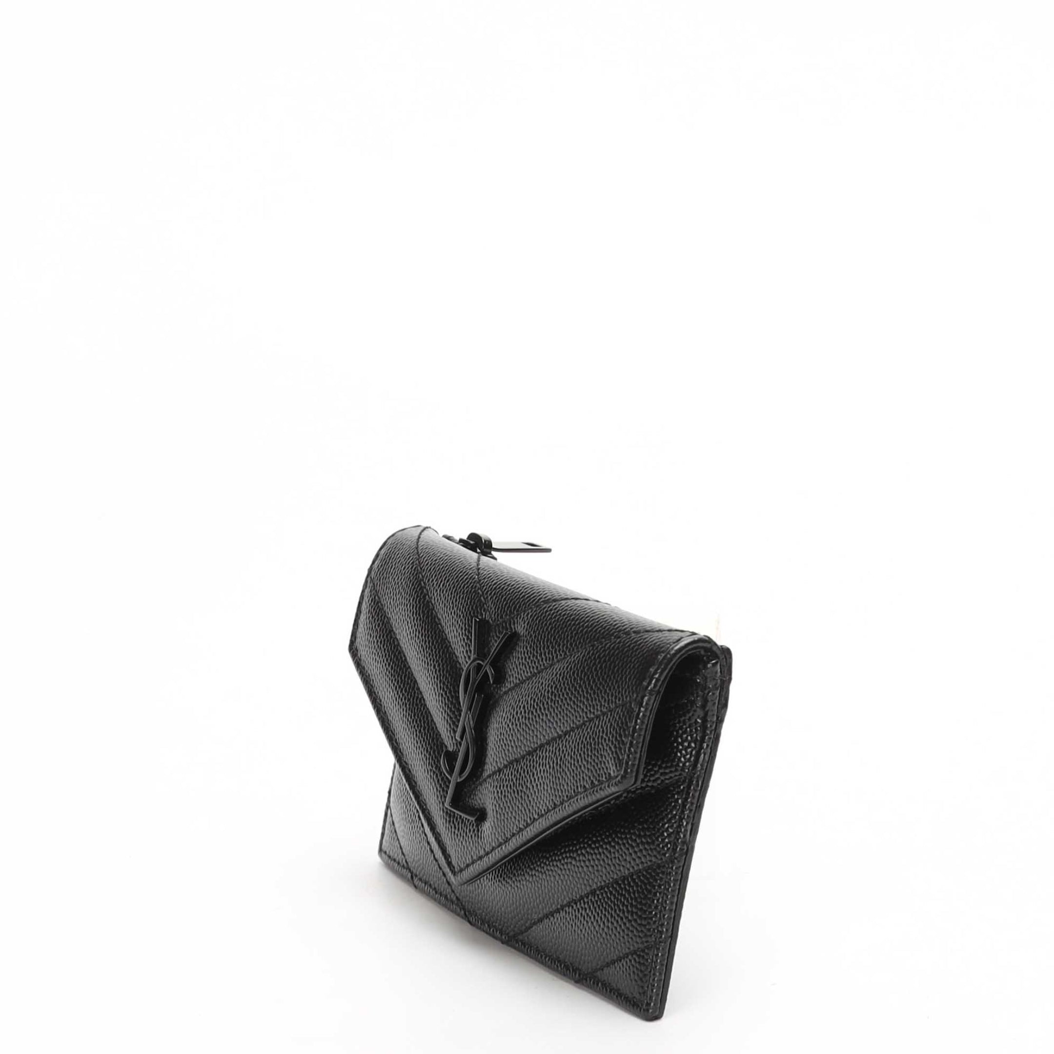 Saint Laurent Cassandre Black Matelasse Flap Wallet