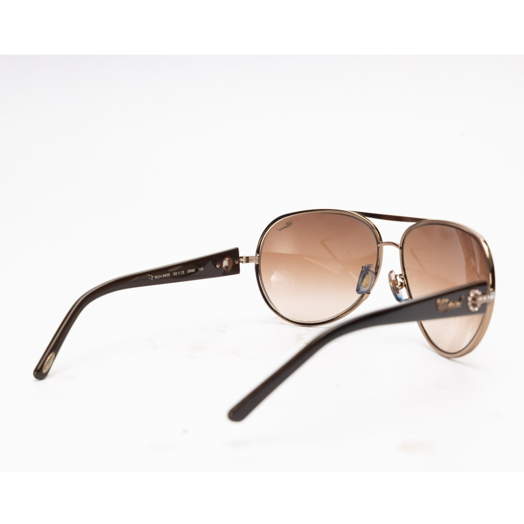 Chopard Burgundy Embellished Aviator Sunglasses